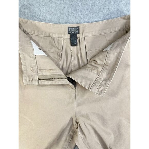 Additions by Chicos Ladies Khaki Twill Pants Size 12 Short Pants - Picture 13 of 15